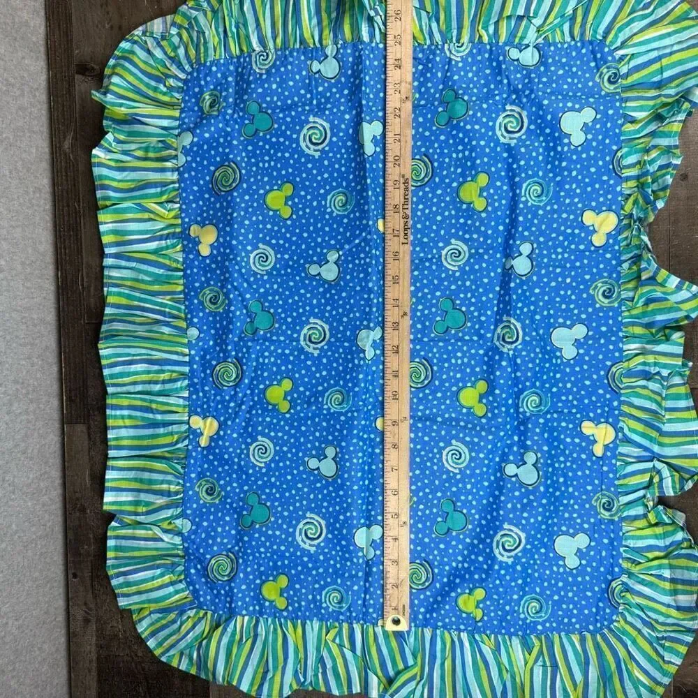 The Disney Catalog Mickey Mouse Mediterranean Bedding Standard Sham Blue Green N